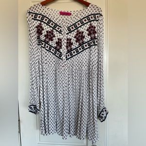 Maria Mix Print Long Sleeve Skater Dress